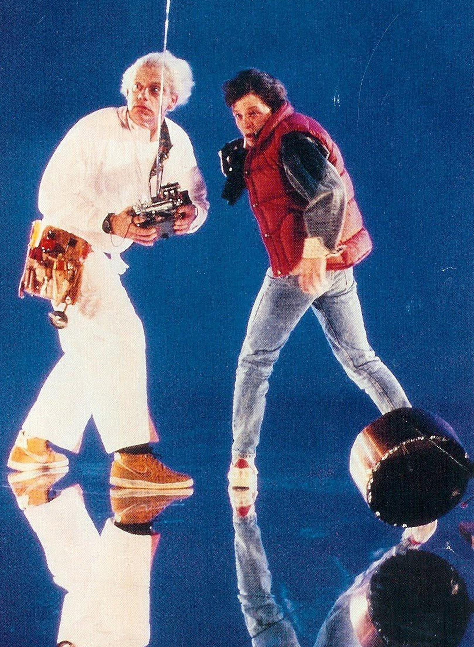 Lloyd and Fox behind the scenes.